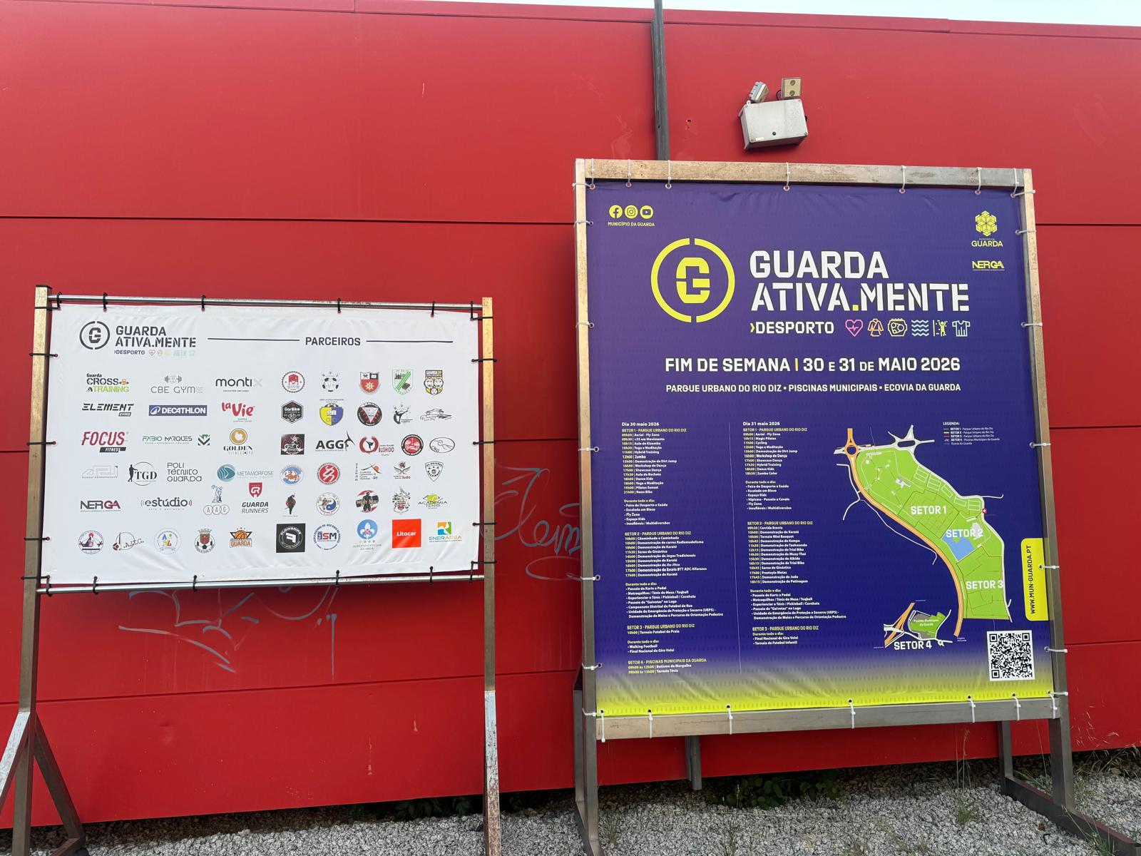 Cartazes oficiais do evento Guarda Ativa.Mente com a MONTIX entre os parceiros